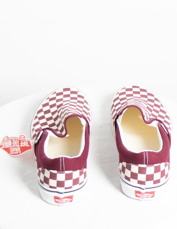 Vans Cream/Maroon Slip On Shoe - Size 11