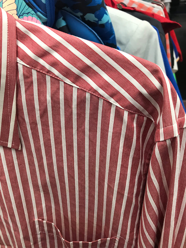 Pierre Cardin Pink/White Striped Shirt - Size M