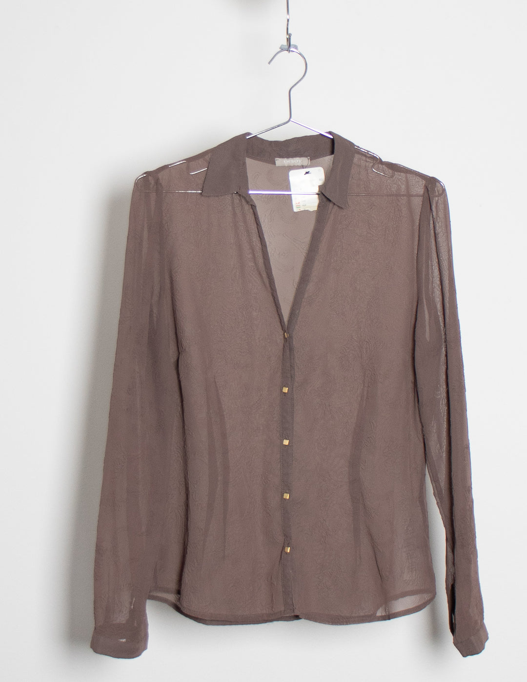 Orsay Brown Sheer Top - Size 40