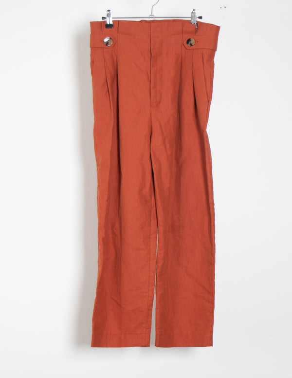 Zara Red Paperbag Trousers - Size S