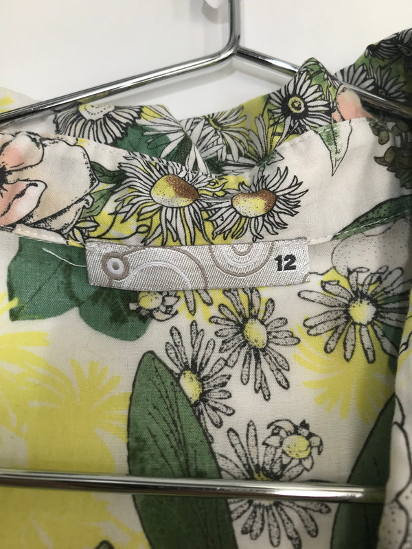 Target Yellow/Green Floral Dress - Size 12
