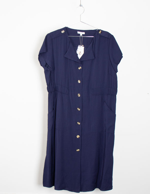 W.lane Blue Button Pocket Dress - Size 16