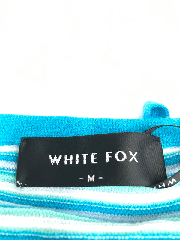 White Fox  Aqua Stripe  Tube Top - Size M