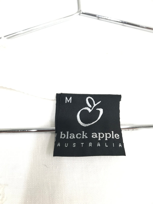 Black Apple White Scoop Neck Top - Size M