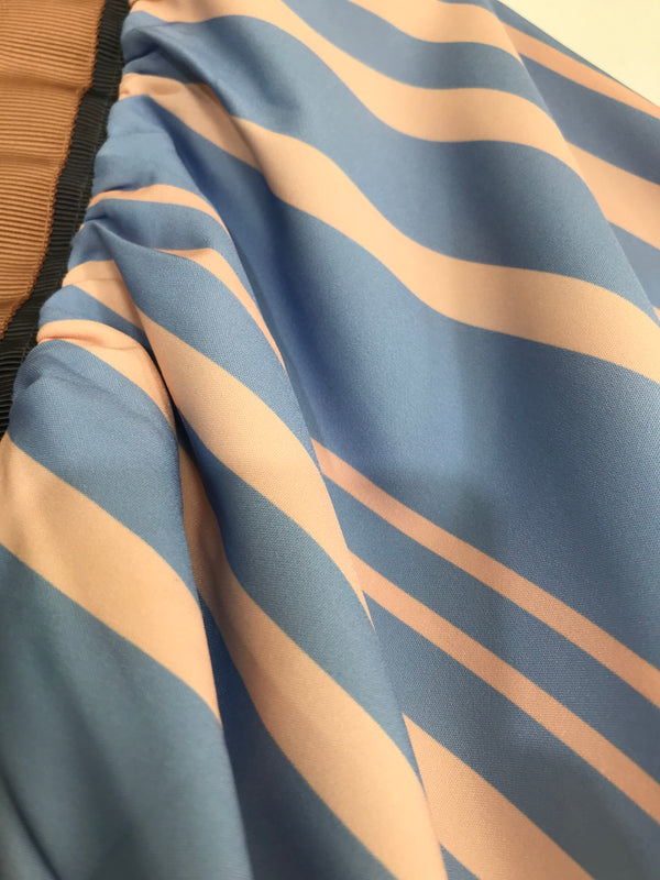 the L Brand Blue Cream Striped Top - Size M