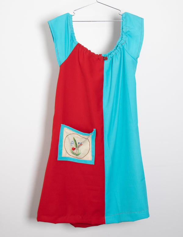 GOOD SAMMY x UPCYCLE Embroidered Red/Blue Dress - Size 20