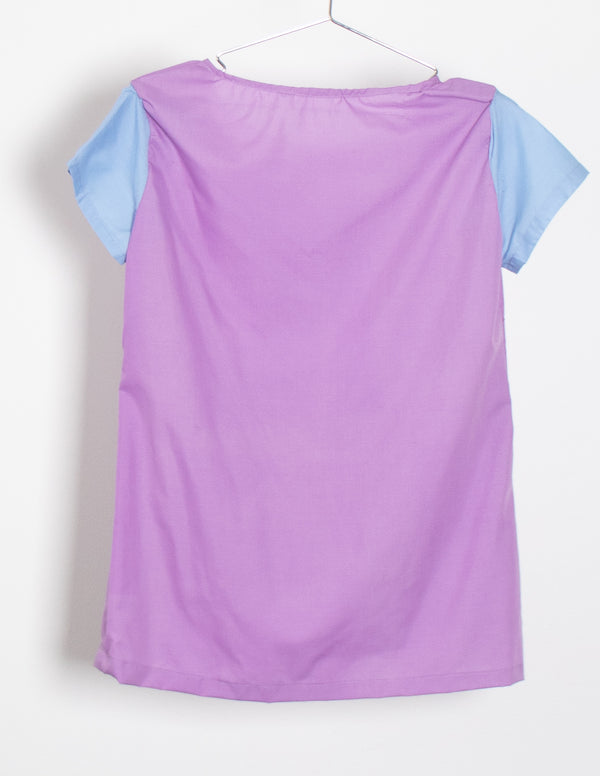 GOOD SAMMY x UPCYCLE Embroidered Purple/Blue Shirt - Size XS