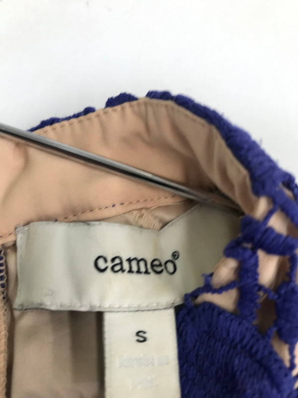 Cameo Purple/Cream Floral Laser Cut Dress  - Size S