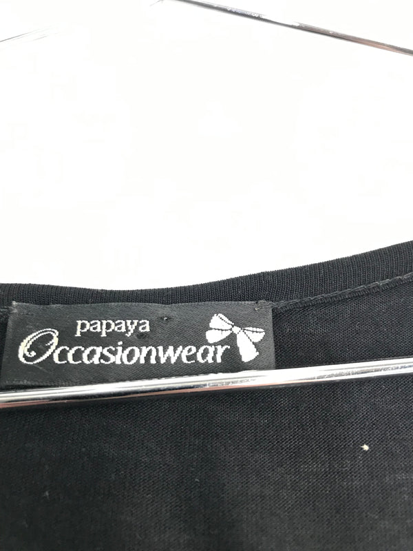 Papaya Occasionwear  Black Sliver Sequin Top  - Size 16