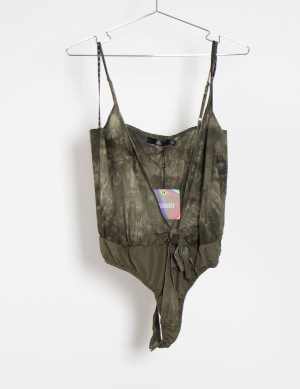 Missguided Green Bodysuit - Size 14