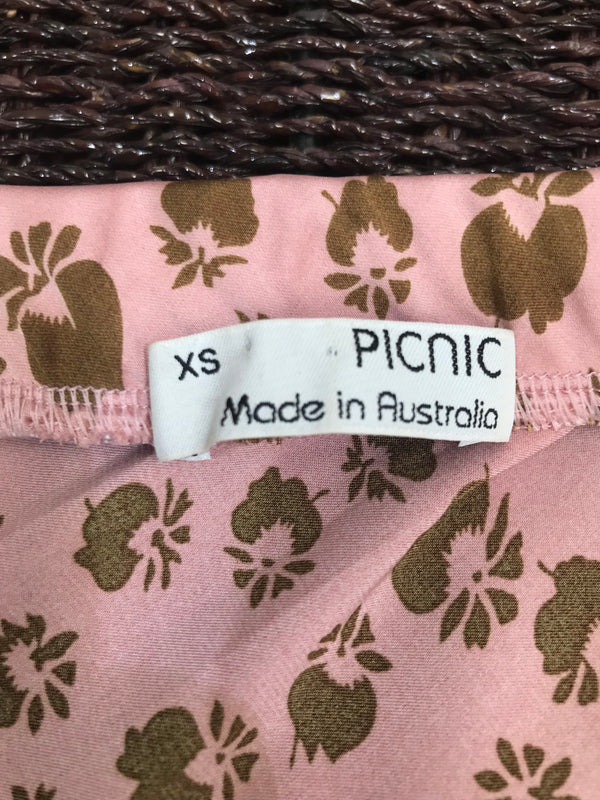 Picnic Pink Floral Skirt - Size XS