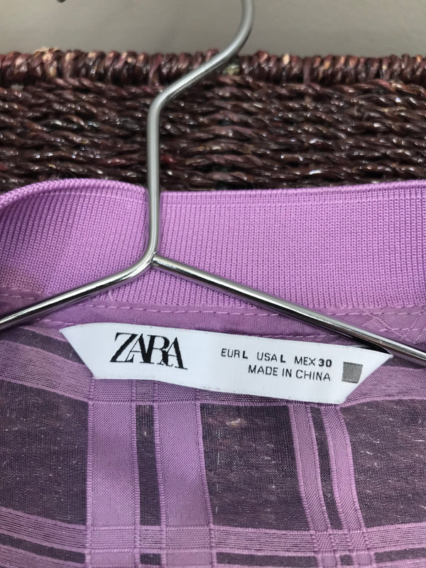 Zara Purple  Organza  Top  - Size L