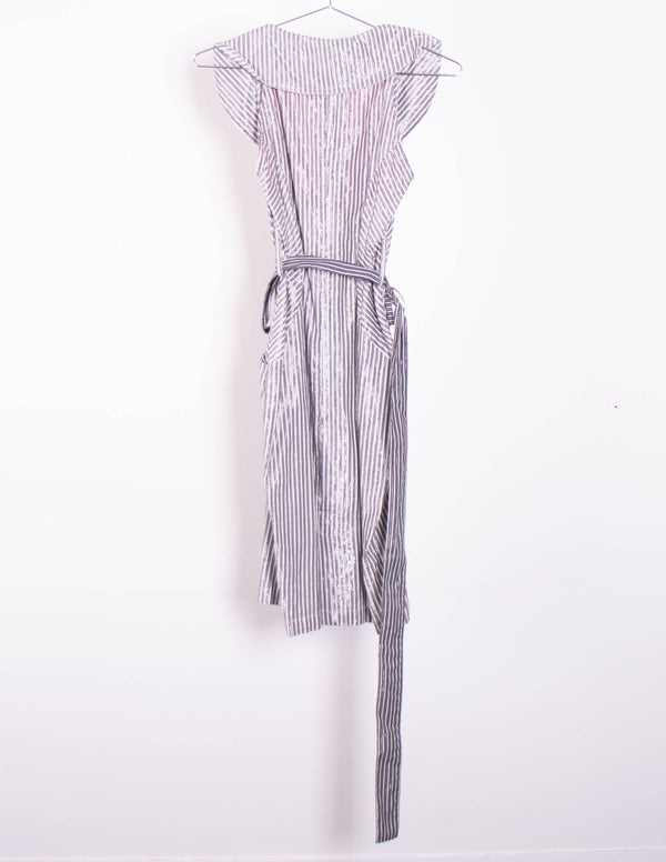 Antipodium Silver Stripped Mini Dress - Size 8