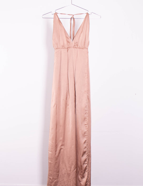 That's So Fetch  Backless Rose Gold Dress - Size 8