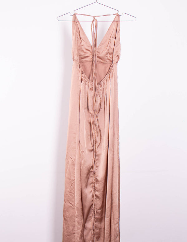 That's So Fetch  Backless Rose Gold Dress - Size 8
