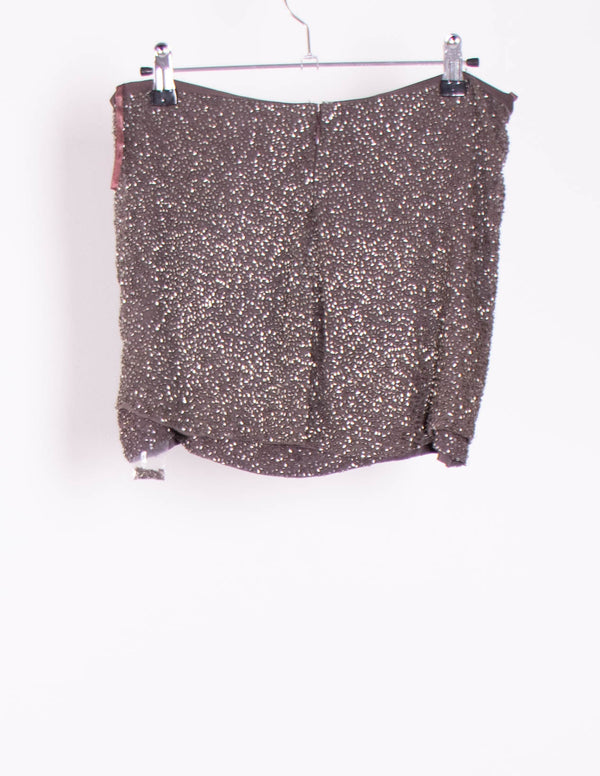Haute Hippie Knot Front Mini Graphite Grey Skirt - Size S
