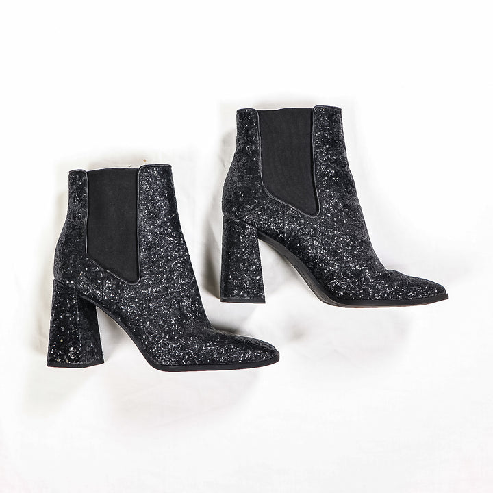 Circus By Edelsam Black Glitter Ankle Boots