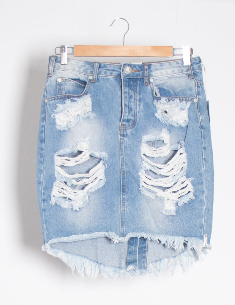 Distressed denim skirt outlet australia