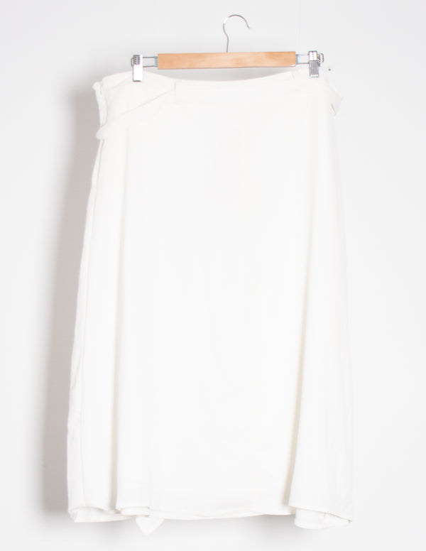 Liz Jordan White Ruffle Wrap Skirt - Size 18