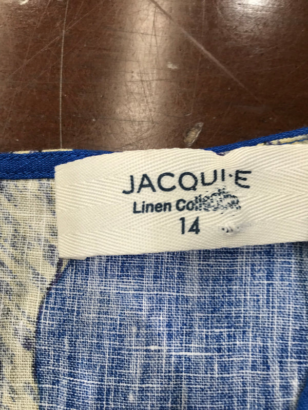 Jacqui.e Blue Floral Dress - Size 14
