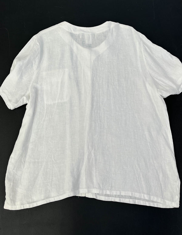 Portfolio White Linen Blouse - Size 10
