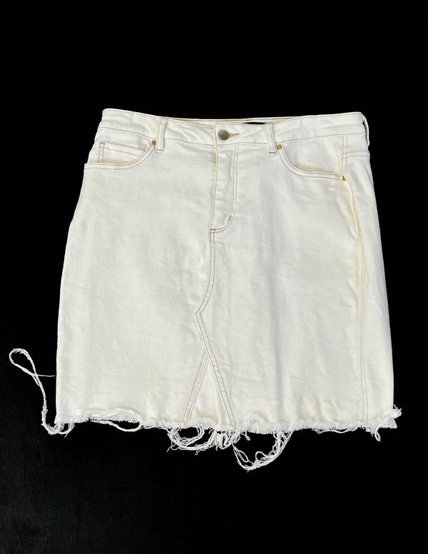 Witchery White Denim Skirt - Size 12