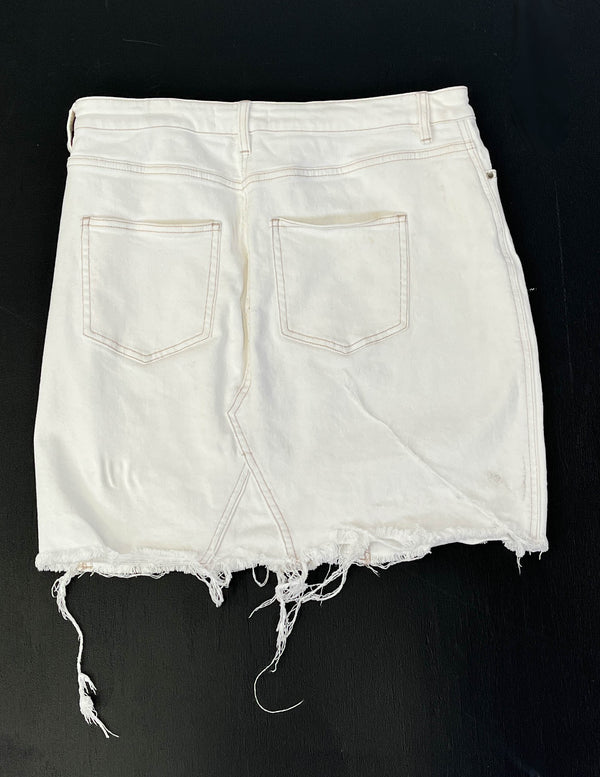 Witchery White Denim Skirt - Size 12