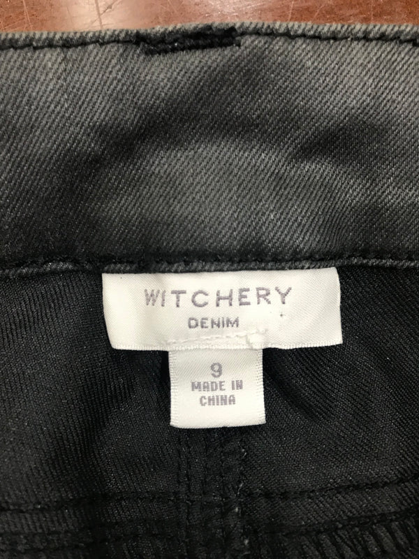 Witchery Wet Look Grey Pants - Size 9