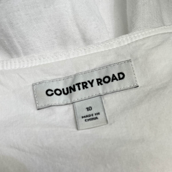 Country Road White Ruching  Dress - Size 10