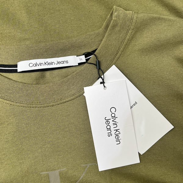 Calvin Klein Olive Green T-shirt - Size XXL