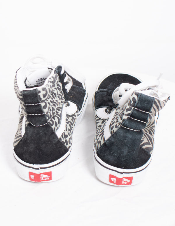 Vans Off The Walls Grey/Black   Animal Print Print Hi-Tops Shoes - Size 8.5