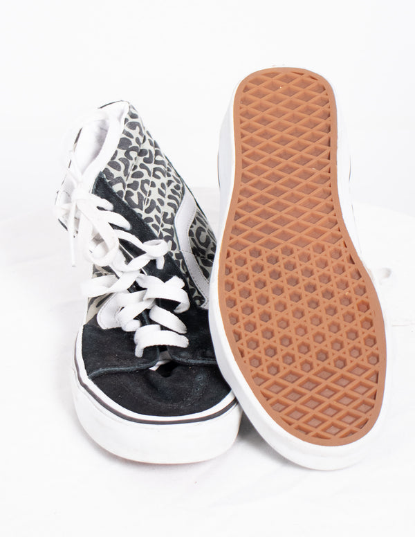 Vans Off The Walls Grey/Black   Animal Print Print Hi-Tops Shoes - Size 8.5