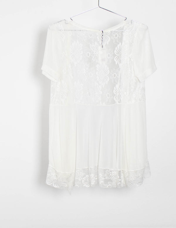 White Lace Top - Size S
