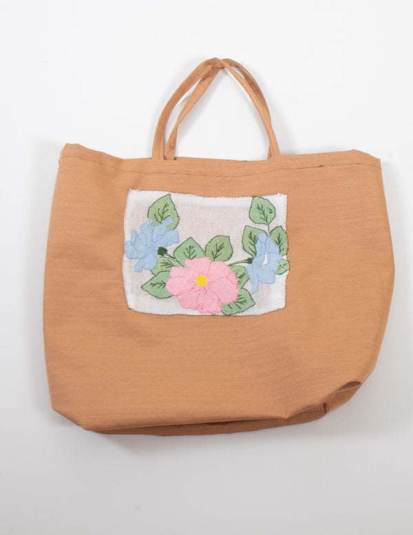 GOOD SAMMY x UPCYCLE Embroidered Brown Floral Bag