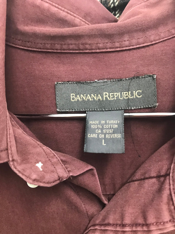 Banana Republic Plum Button Shirt - Size L