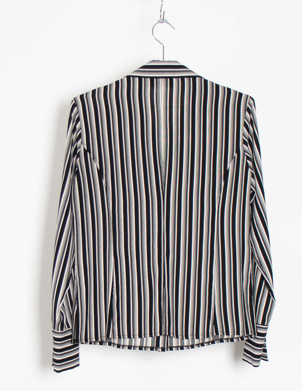 Bond & Taylor Vintage Black/White Long Sleeve Stripe Shirt - Size 10