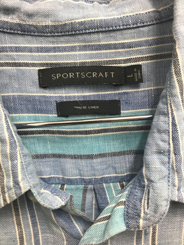 Sportscraft Blue Tartan Shirt - Size L