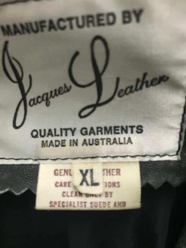 Jacques Vintage Grey Leather Jacket - Size XL
