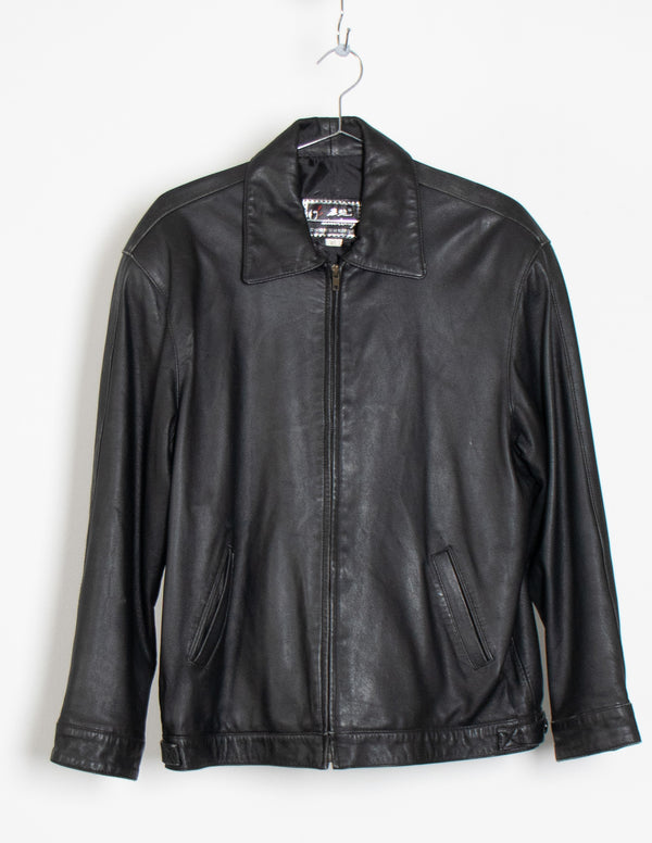 Xiaolong Black Leather Jacket - Size XL