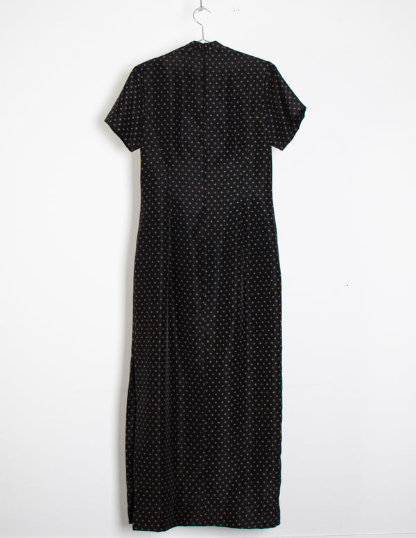 Black/Brown Cheongsam Style Dress - Size S