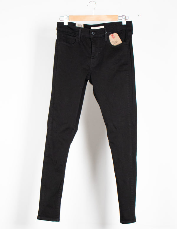 Levi's Sculpt Black Pant 710 Super Skinny Jeans - Size 30