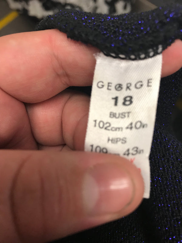 George Blue Sparkly Dress - Size 18