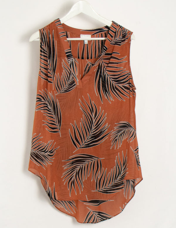 Witchery Brown Sleeveless Top - Size 12