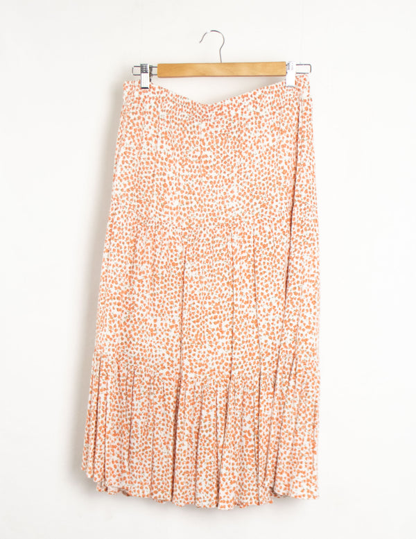 French Connection Orange/White Floral Skirt - Size 12