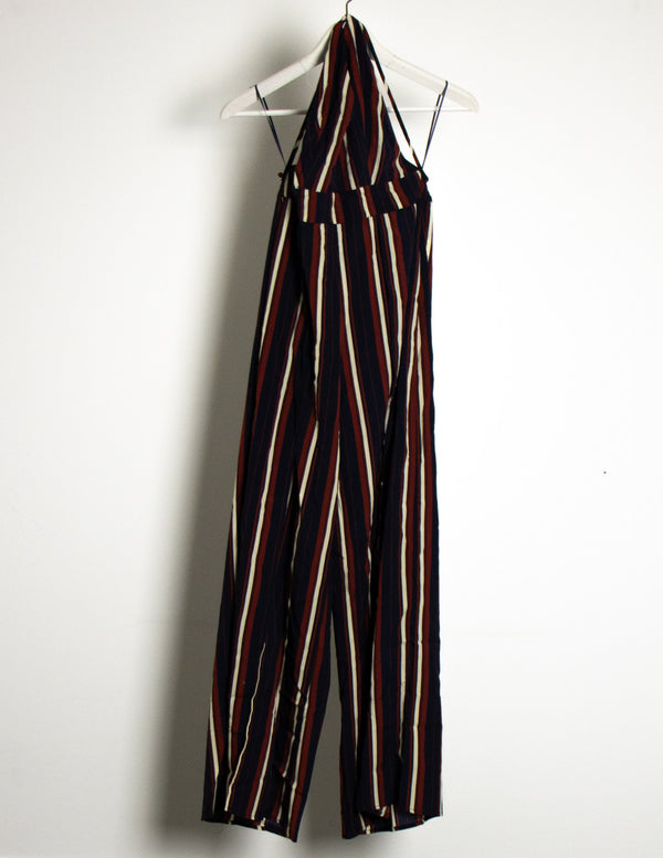 Sndys Blue/Red/White Stripe Pinstripe Jumpsuit