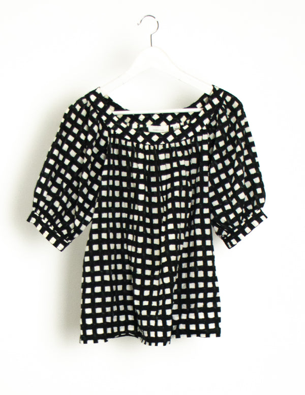 Country Road Checkered Black/ White Top - Size S