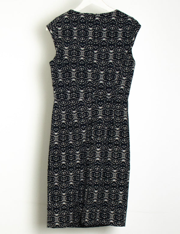 Jacqui E Black/Navy Abstract Dress - Size 10