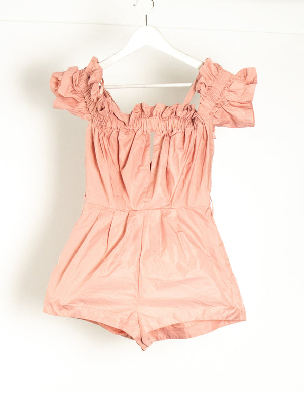 Alice McCall Pink Ruffle Jumpsuit - Size AUS 8