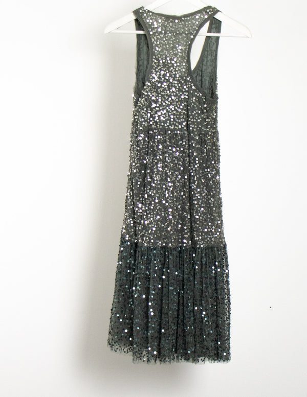 Indi & Cold Grey Sparkle Dress - Size M