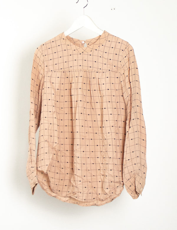 Country Road Beige Grid Top - Size XS